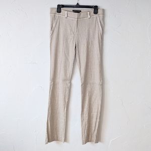 Bebe linen tan dress pants trousers mid rise 32"